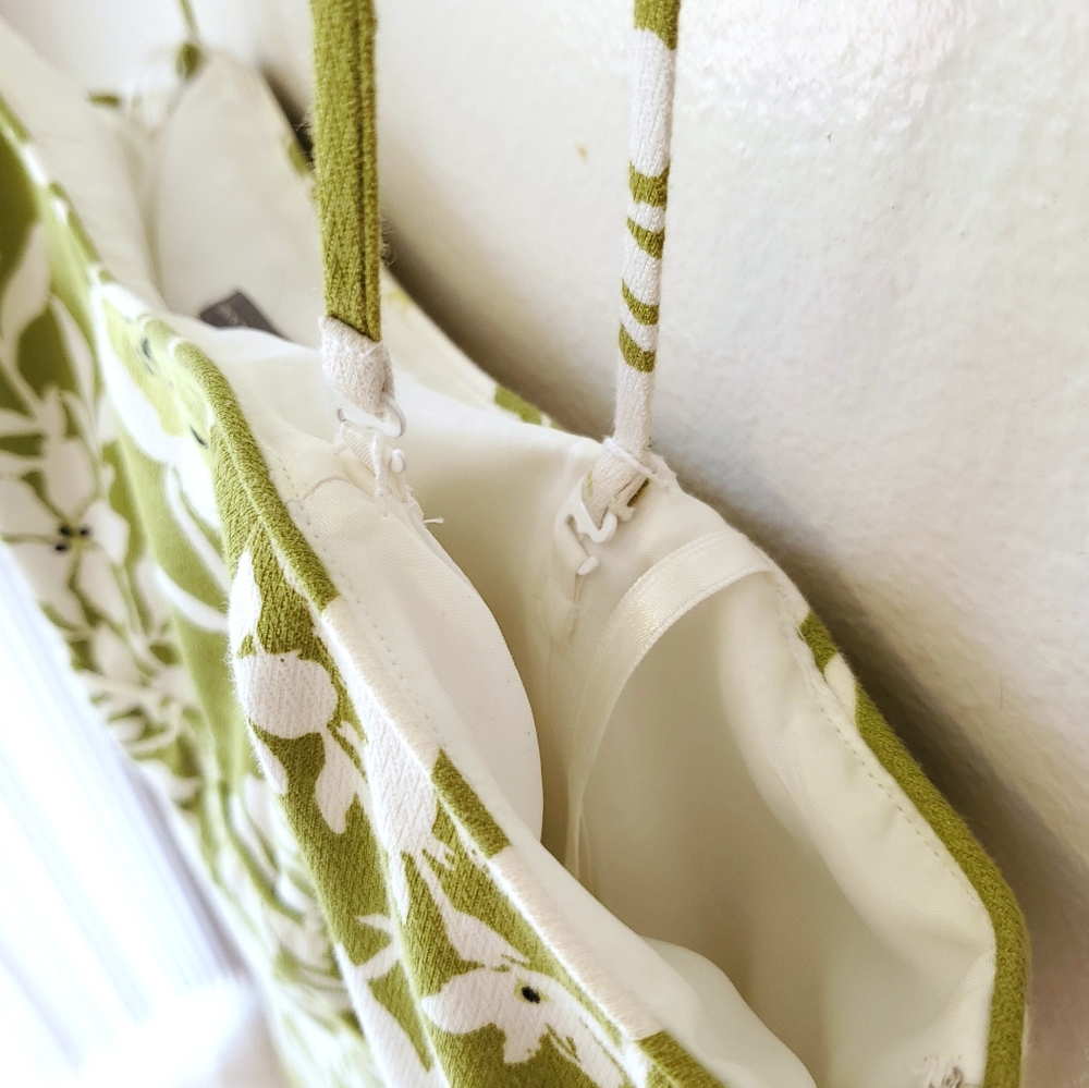 ANN TAYLOR Spring moody floral lime green lined - Picture 3 of 8